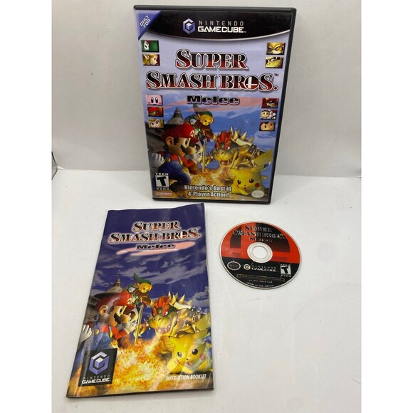 Nintendo GameCube Super Smash Bros Melee CIB Manual SSBB tested Authentic